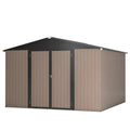 LMcenter's 10' X 10' Metal Storage Shed For Ourdoor, Steel Yard Shed With Design Of Lockable Doors, Utility And Tool